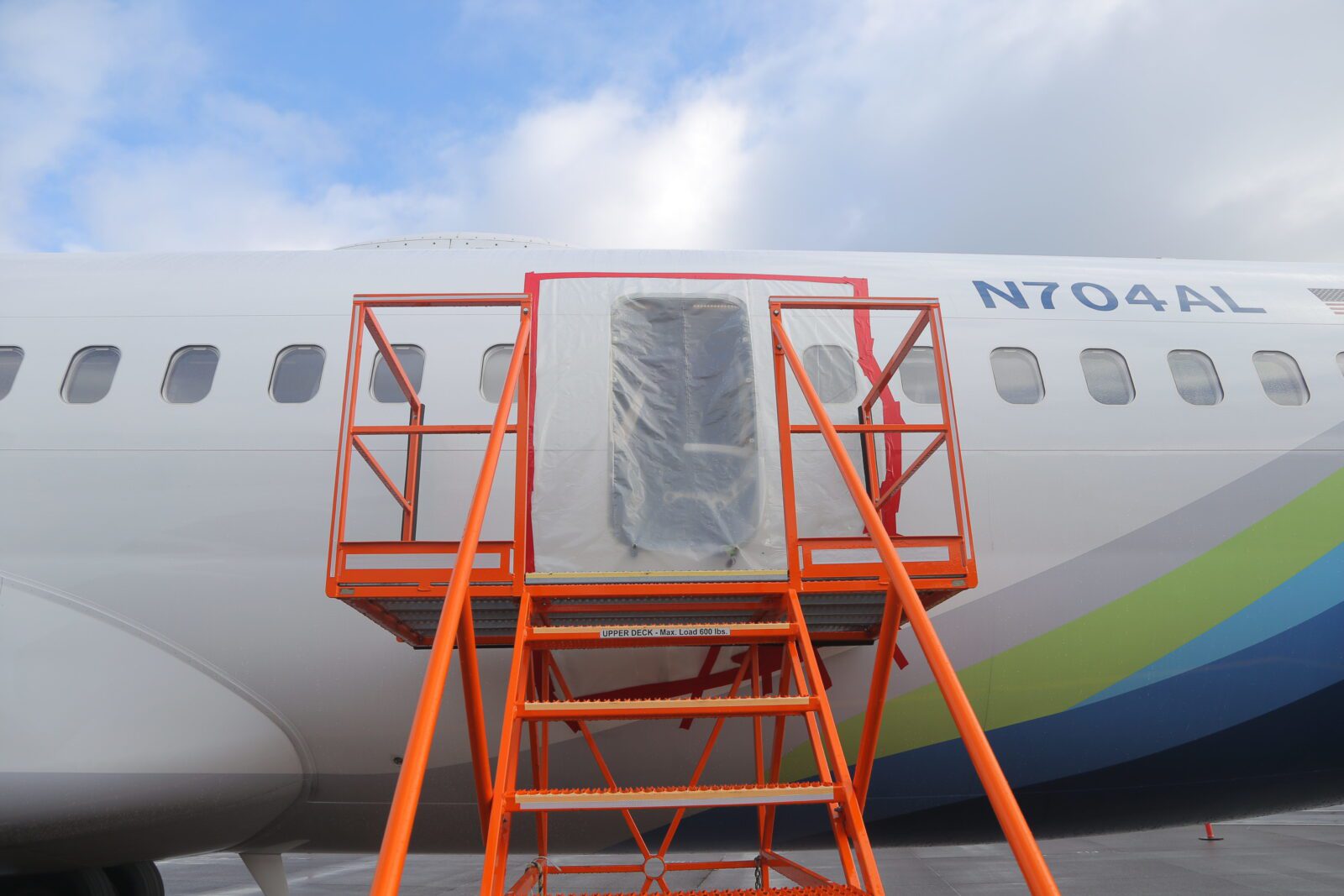 a ladder on a plane