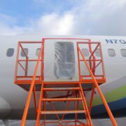a ladder on a plane