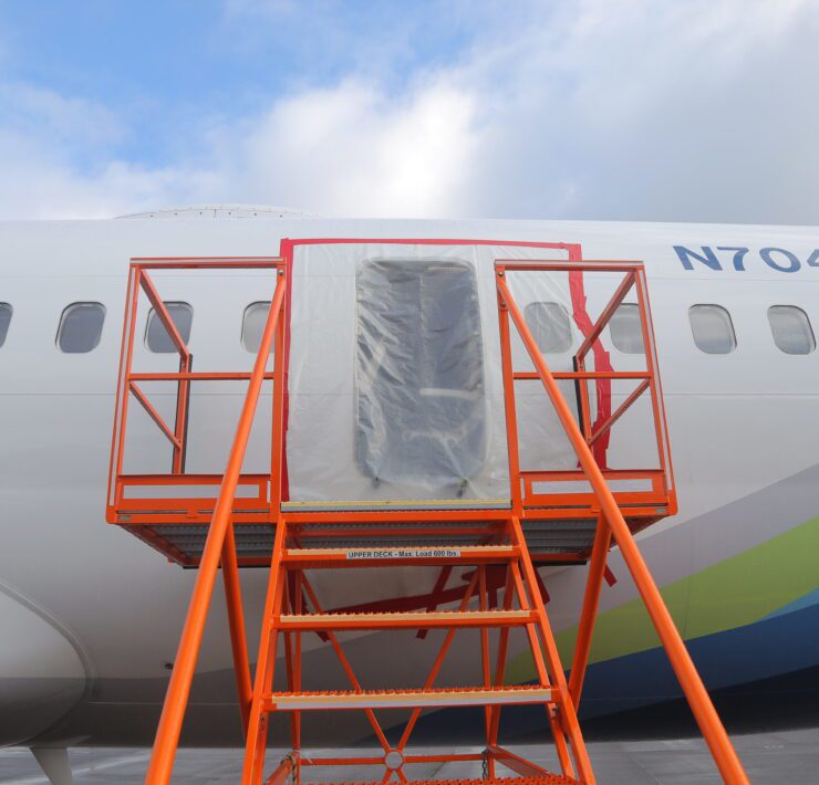 a ladder on a plane