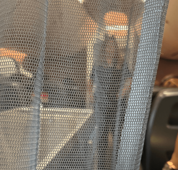 a close up of a curtain