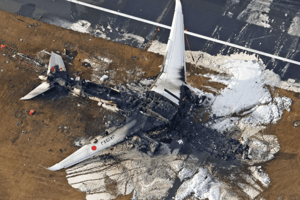 an airplane that has been crashed on the ground