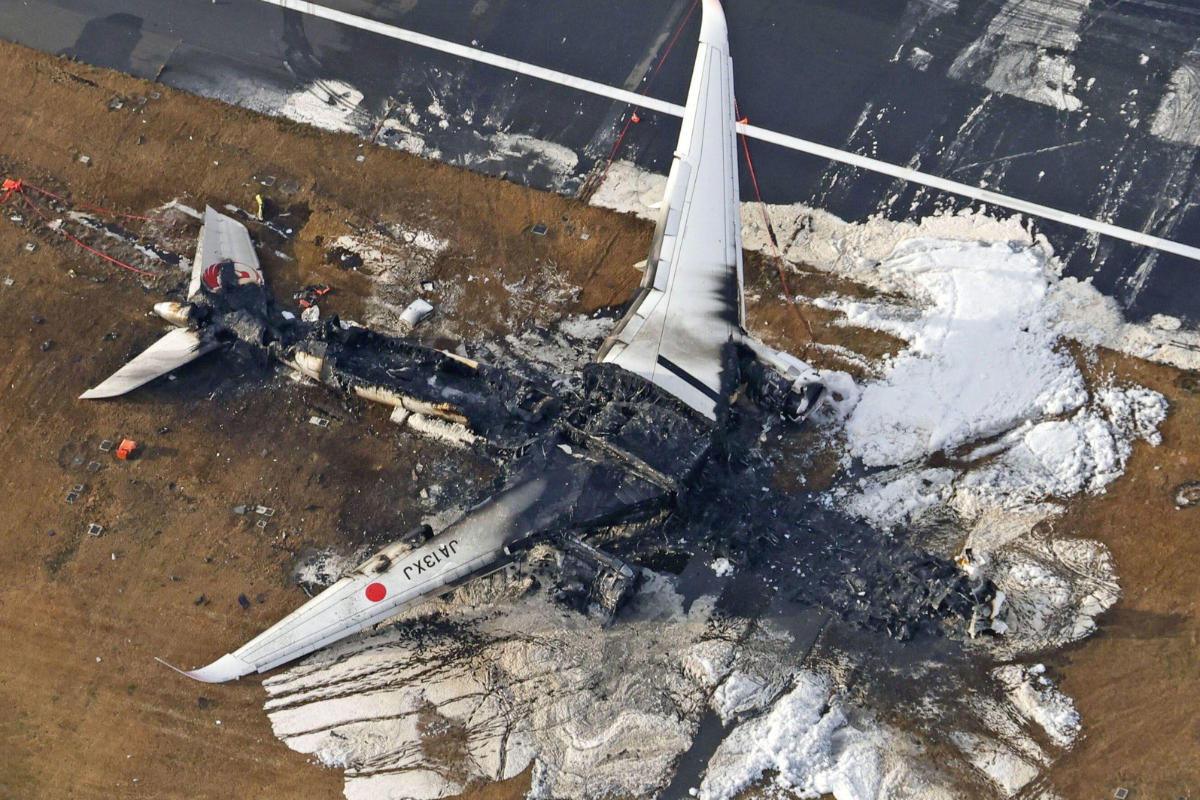 an airplane that has been crashed on the ground