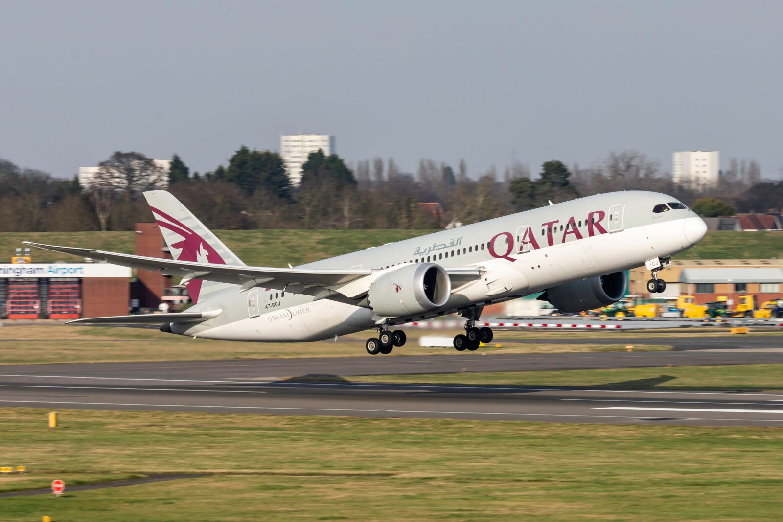 a plane taking off from a runway