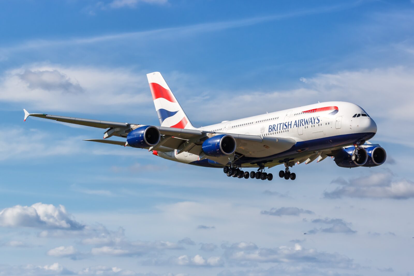 a large airplane flying in the sky