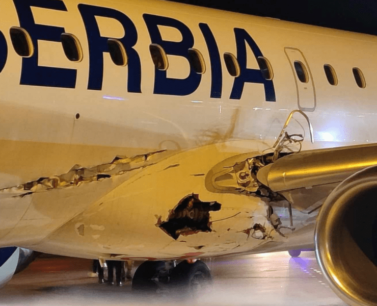 a close up of a plane