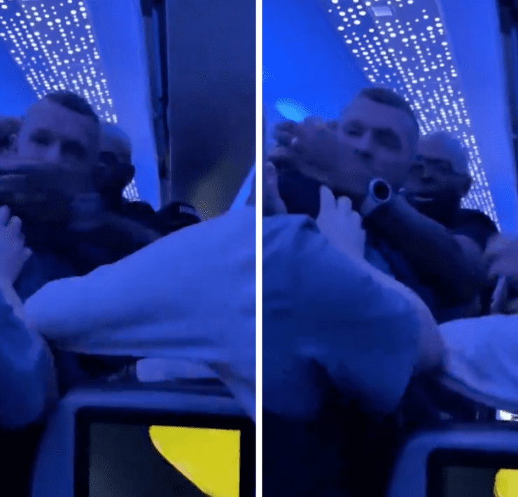 a collage of a group of people hugging