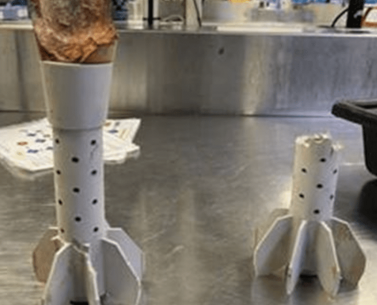 a pair of white objects on a table