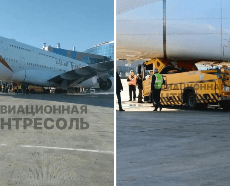 a collage of a plane and a truck