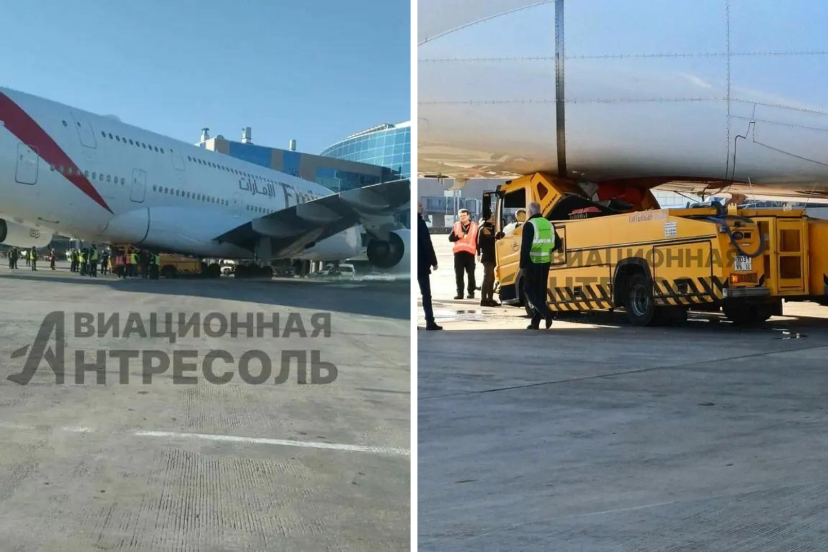 a collage of a plane and a truck