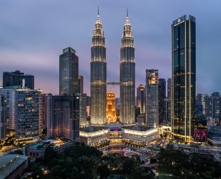 Petronas Towers skyline with tall buildings