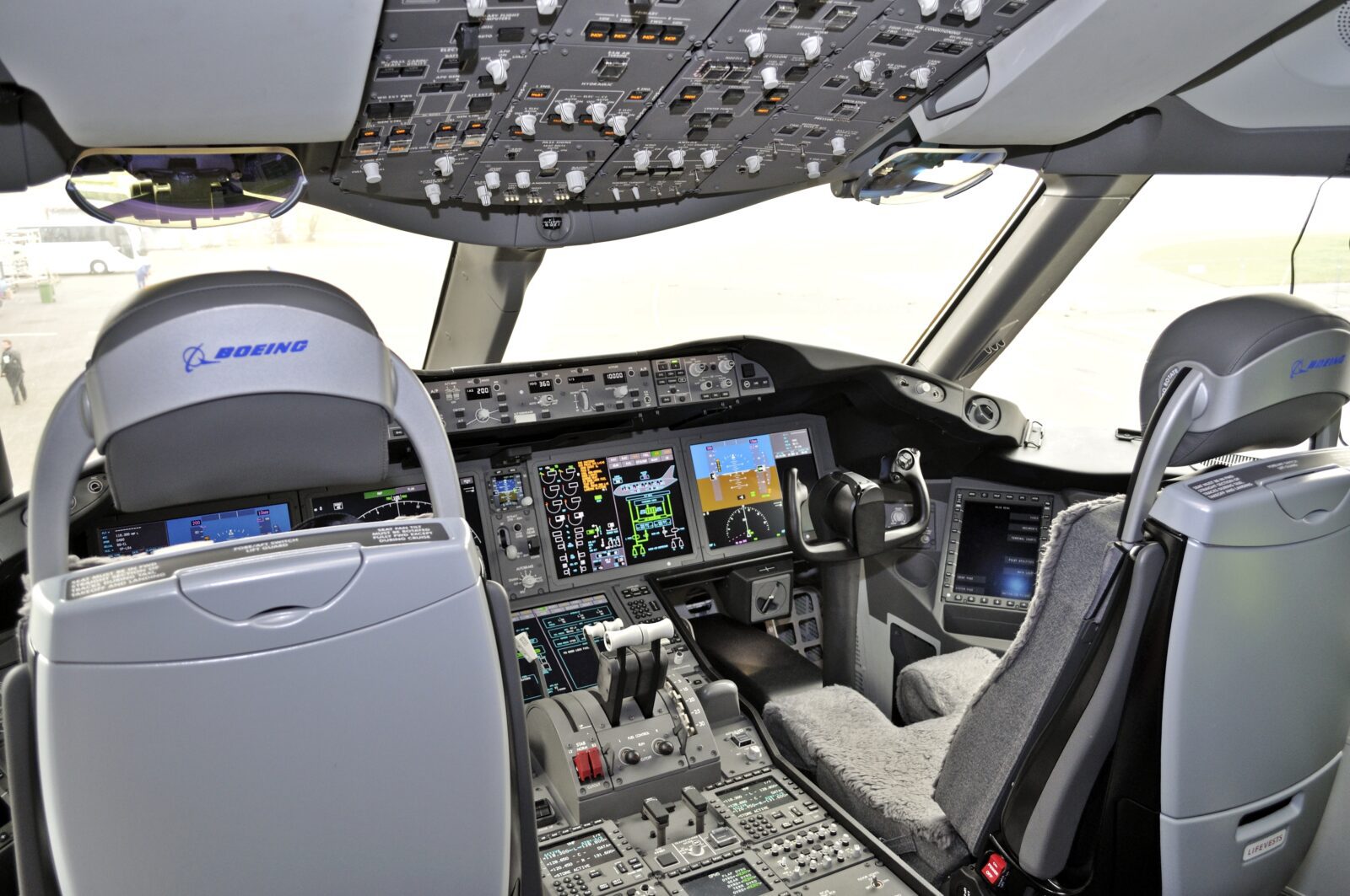 the cockpit of an airplane