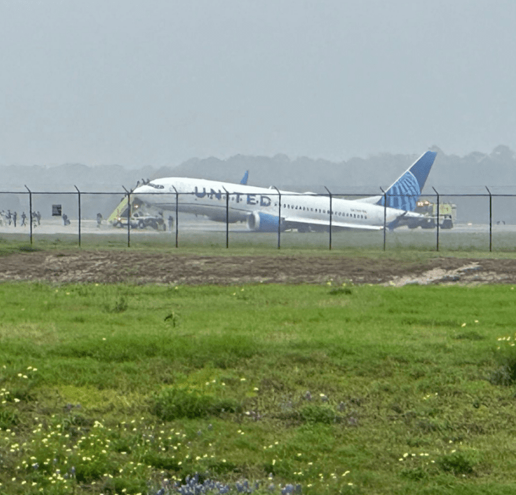 a plane on the runway