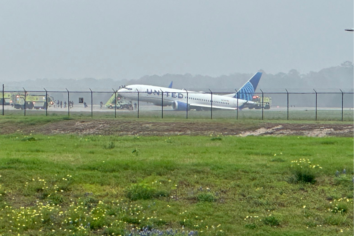 a plane on the runway