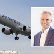 a man in a suit and a plane