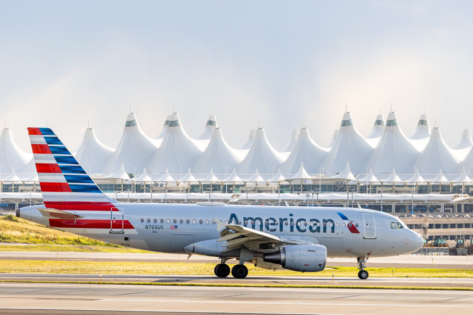 a plane on the runway