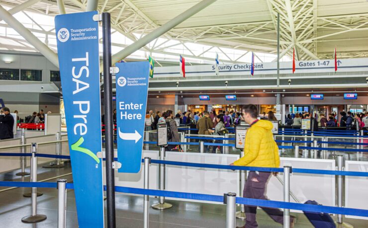 a man walking in an airport