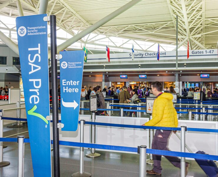 a man walking in an airport