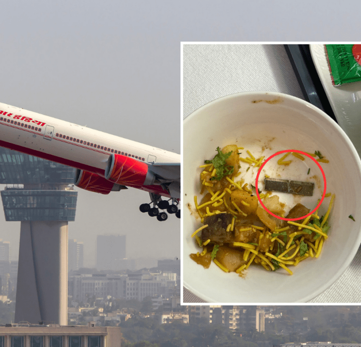 a plane flying over a city