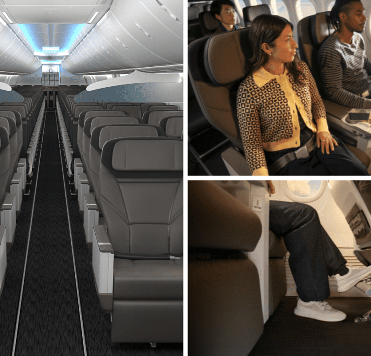 a group of people sitting on an airplane