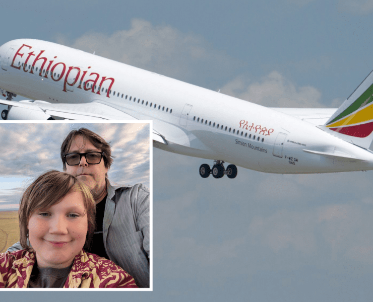 a man and woman taking a selfie