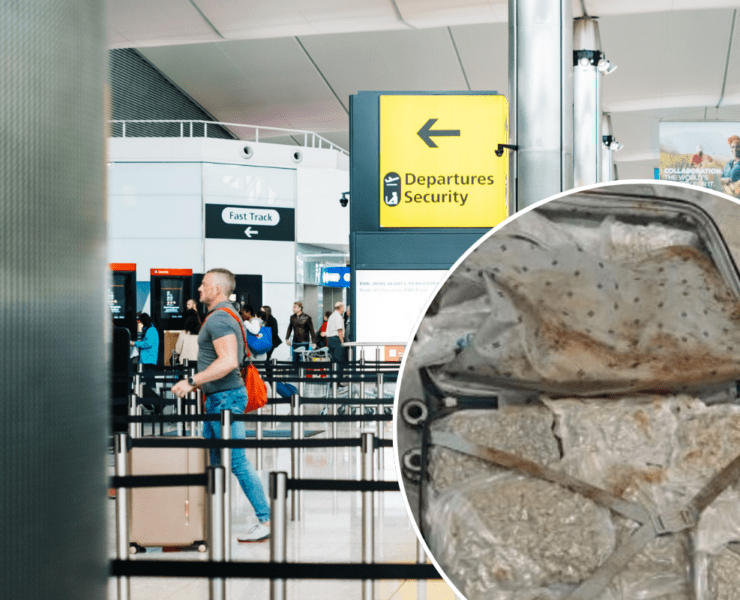 a man walking in an airport