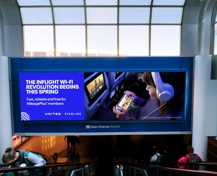 a large sign with a screen on it