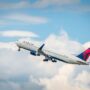 a plane flying in the sky