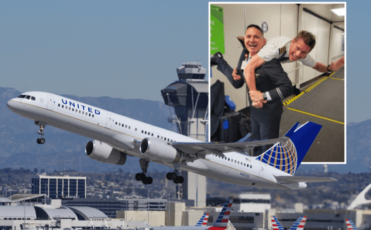 a plane flying over a city