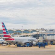 an airplane parked at an airport