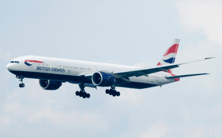 a photo of a British Airways Boeing 777-300 which is being used to illustrate the following story: British Airways Boeing 777 makes emergency diversion after bird strike damages engines