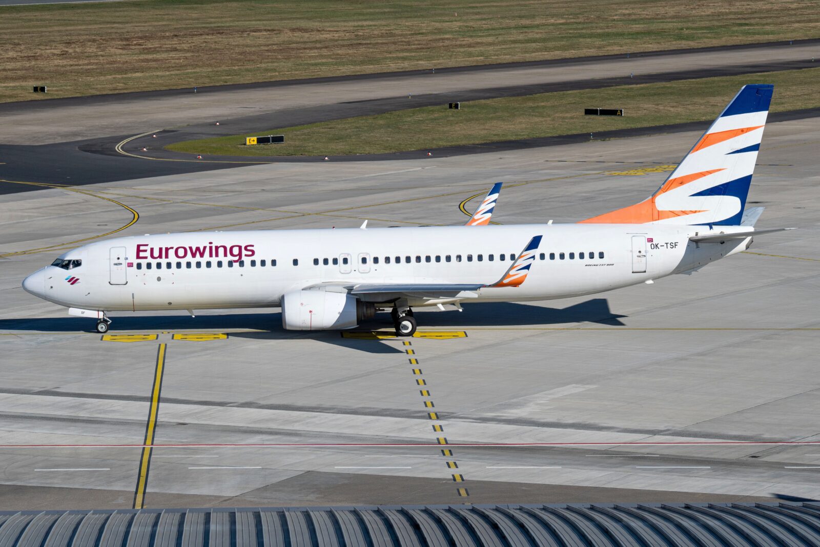 an airplane on the runway