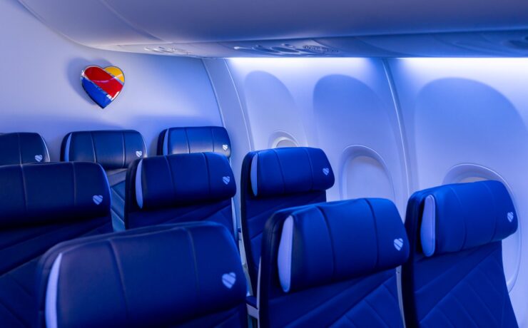 Southwest Airlines seats and heart logo