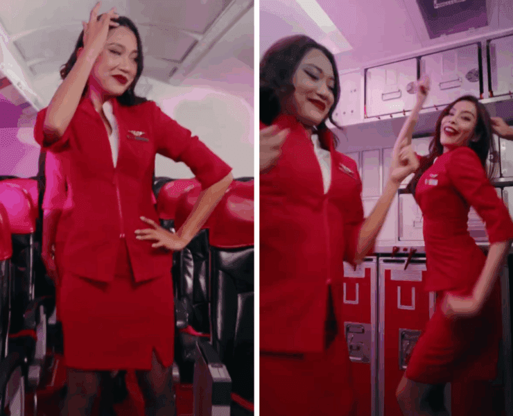 a collage of a woman in a red uniform