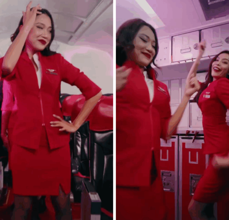 a collage of a woman in a red uniform