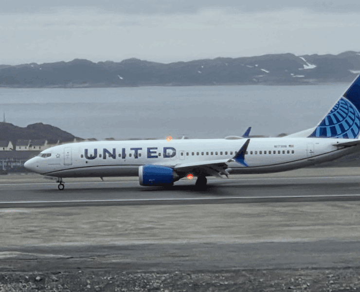 United Airlines inaugural flight to Nuuk, Greenland