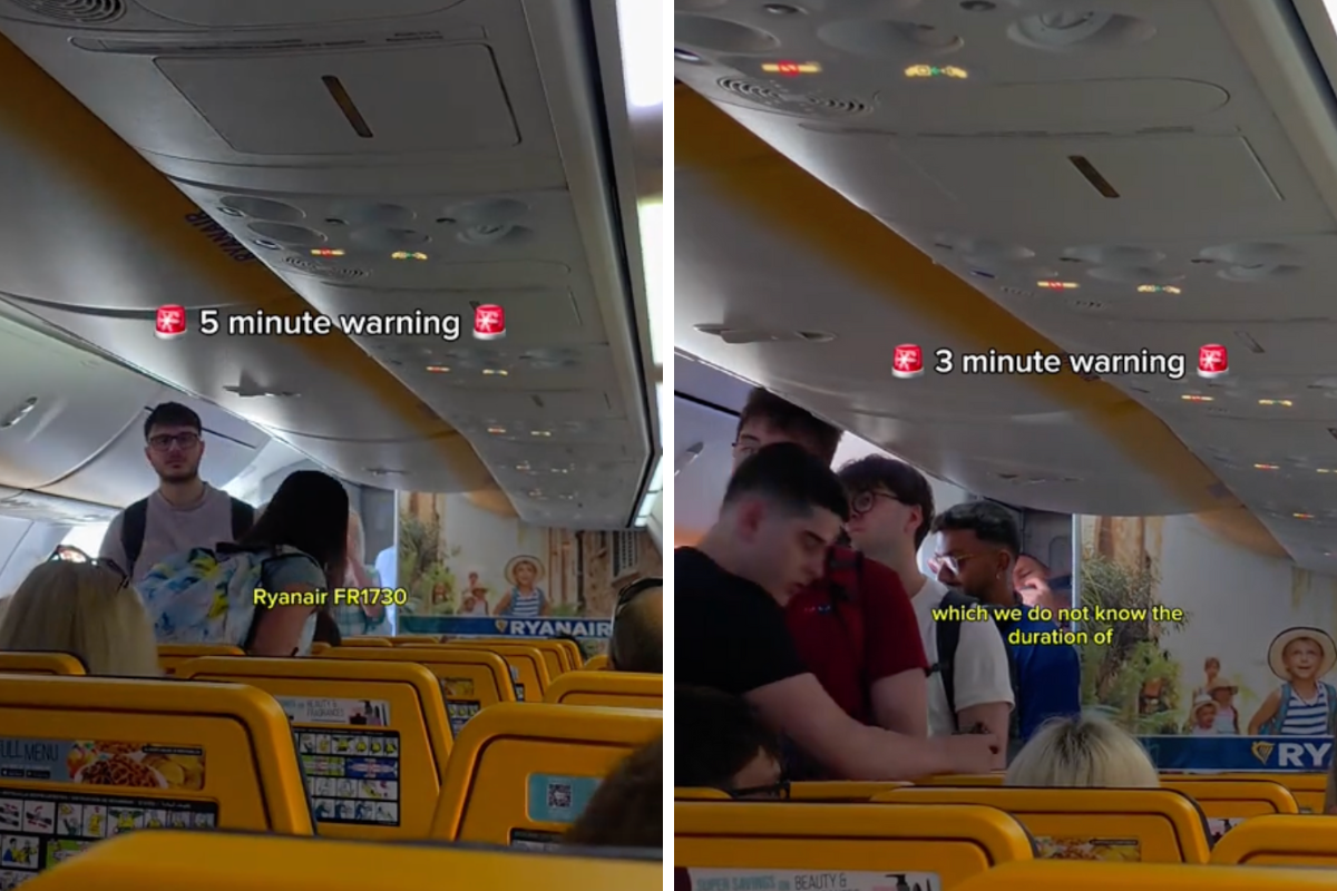 a group of people on an airplane