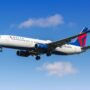 A Delta Air Lines Boeing 737 flying in the sky