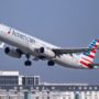 an american airlines airbus a321 flying in the sky