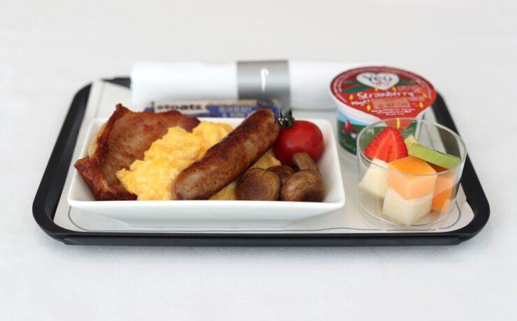a british airways club europe meal tray