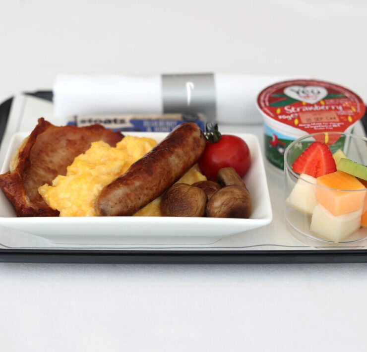 a british airways club europe meal tray