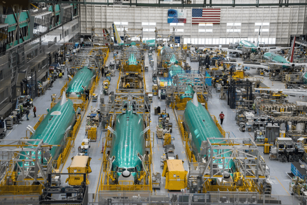 boeing 737 factory assembly line in Renton