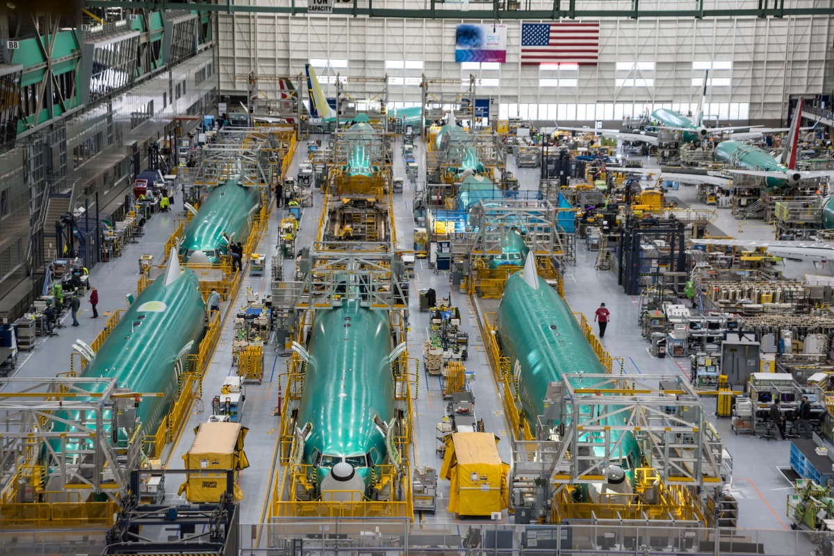 boeing 737 factory assembly line in Renton