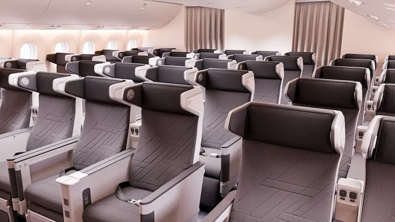 a row of seats in an airplane