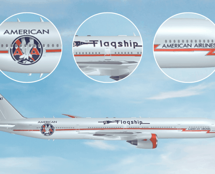an image of the american airlines special centennial livery