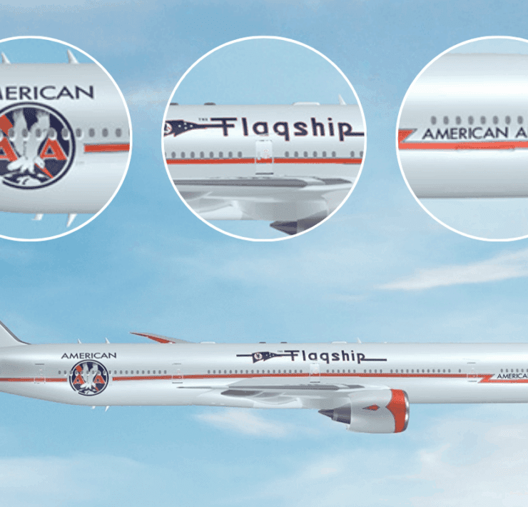 an image of the american airlines special centennial livery