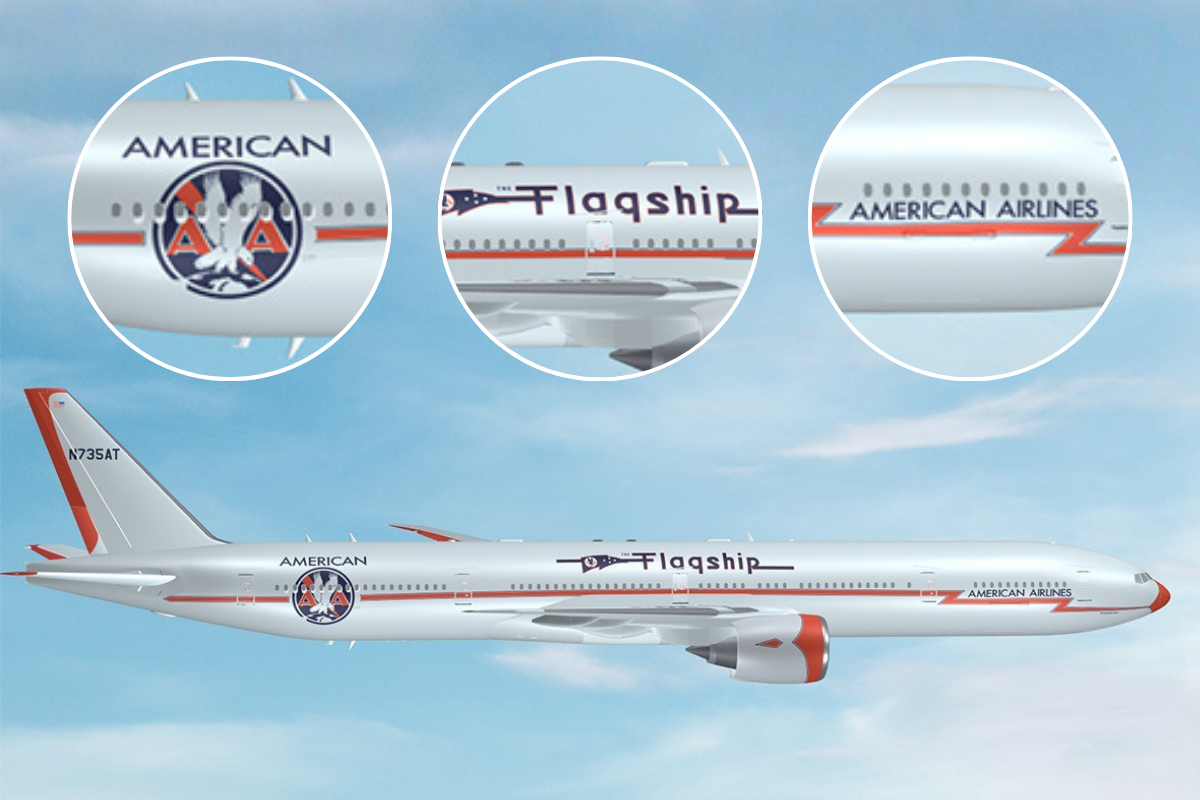 an image of the american airlines special centennial livery