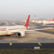 An air india boeing 787 at Mumbai airport