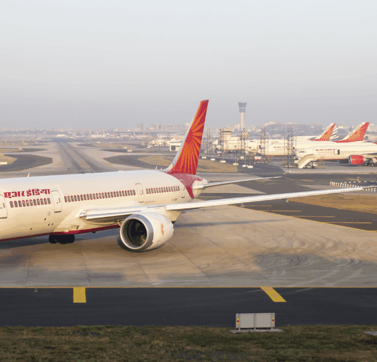 An air india boeing 787 at Mumbai airport