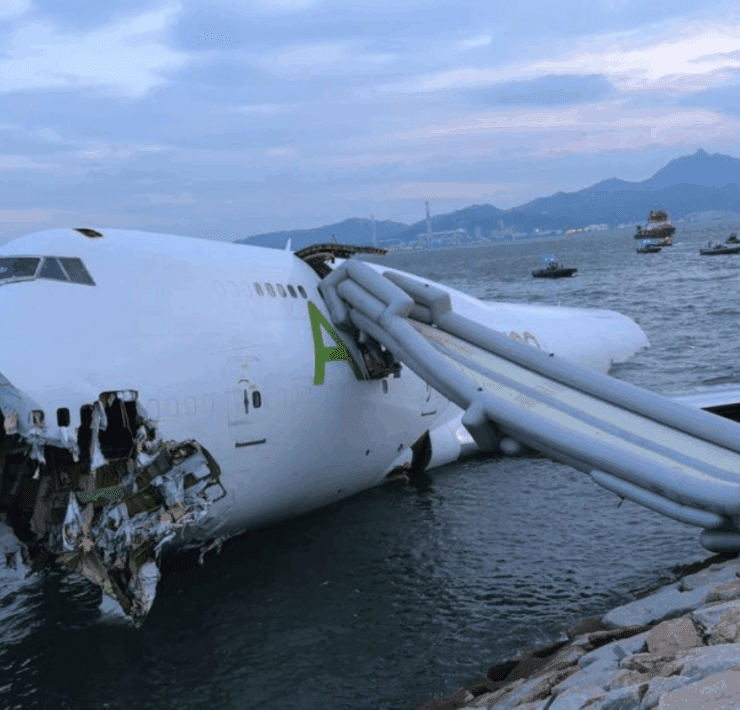 a plane that has been crashed in the water