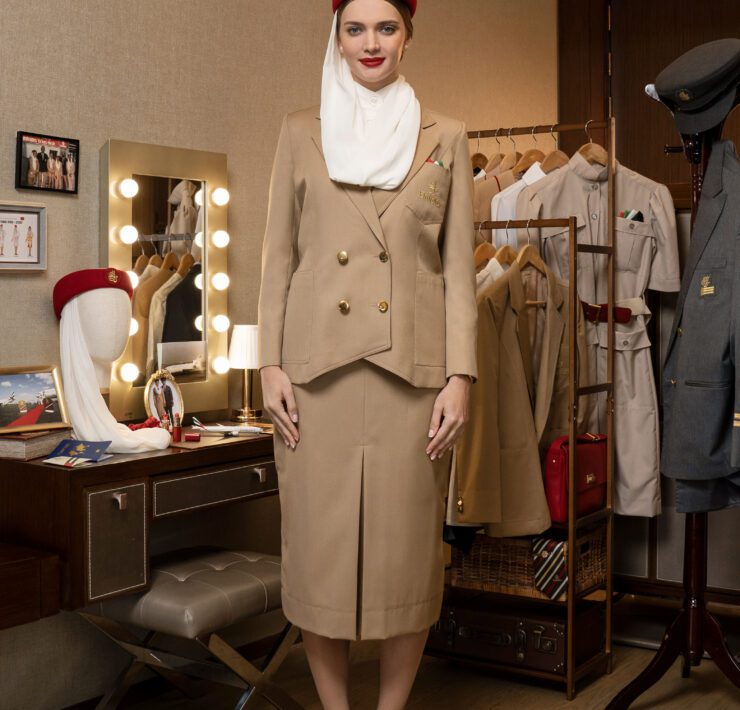 Just two years later, Emirates introduced the second iteration of its uniform, featuring a very in vogue double breasted jacket